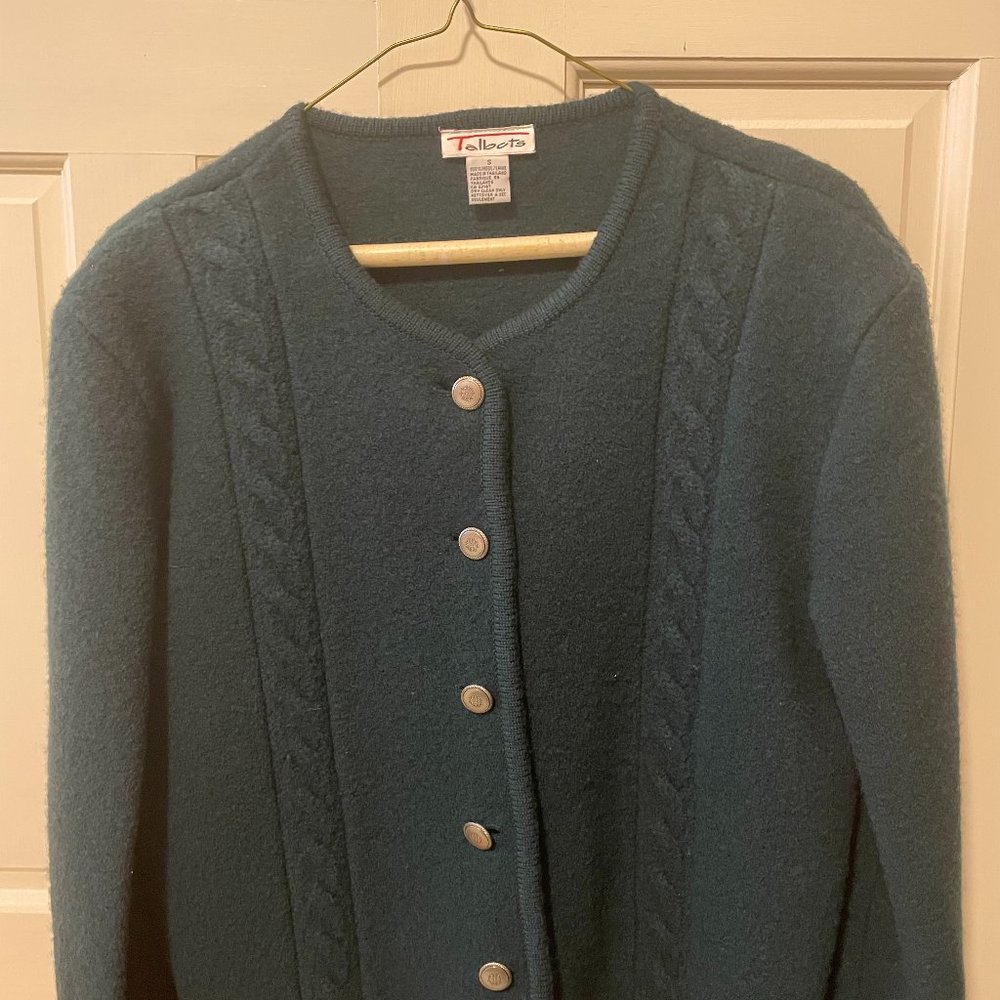 Talbots Women's Hunter Green Boiled Wool Jacket size small